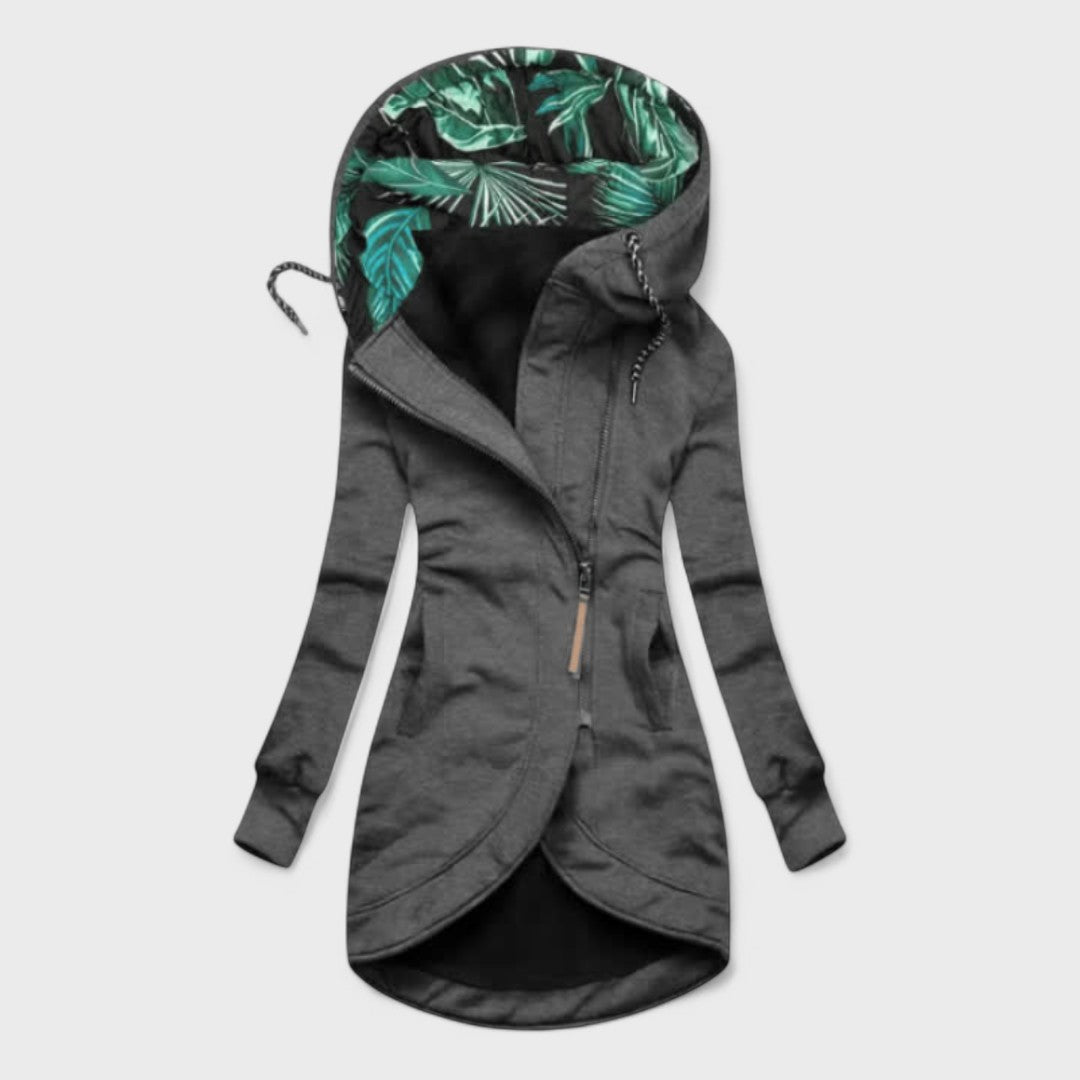 Eleonora – Winter Coat with Asymmetrical Zipper