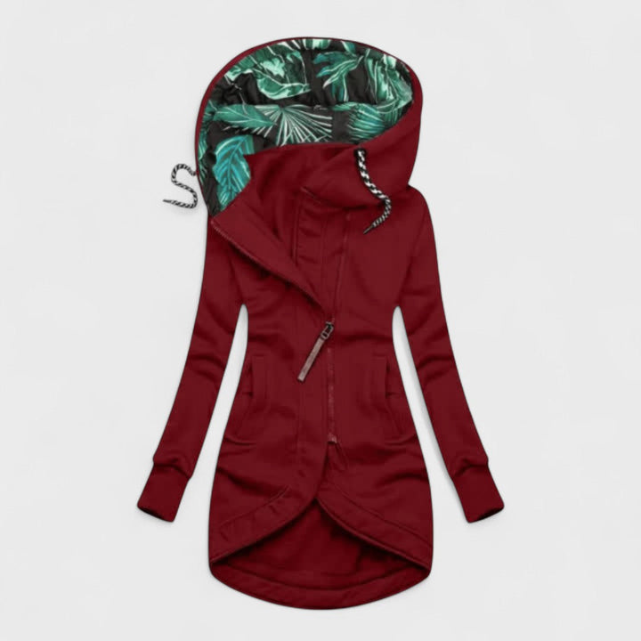 Eleonora – Winter Coat with Asymmetrical Zipper