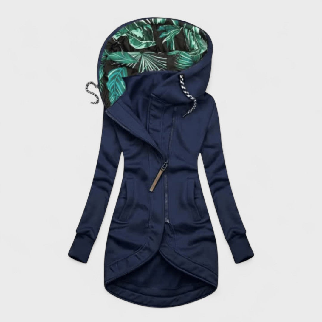 Eleonora – Winter Coat with Asymmetrical Zipper