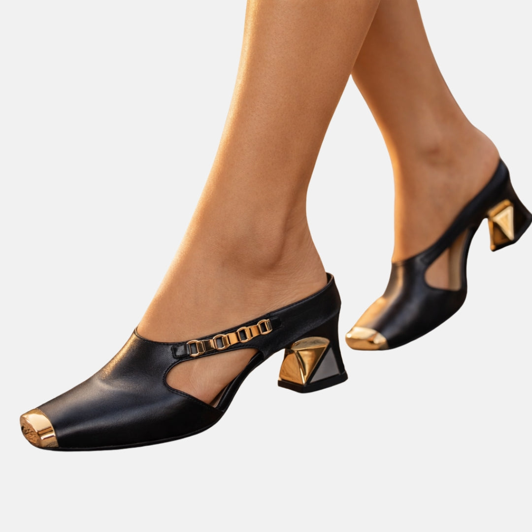AUREA | Gold Block Heels