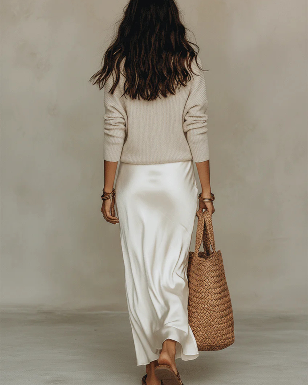 ÉLÉNA | Satin Midi Dress with Included Jumper
