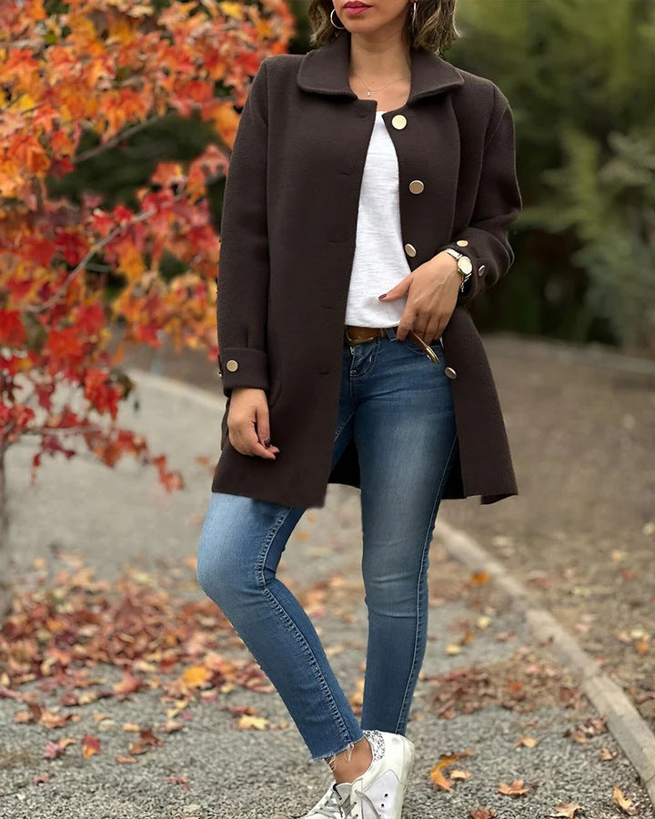 Adeline | Elegant Tailored Button Coat