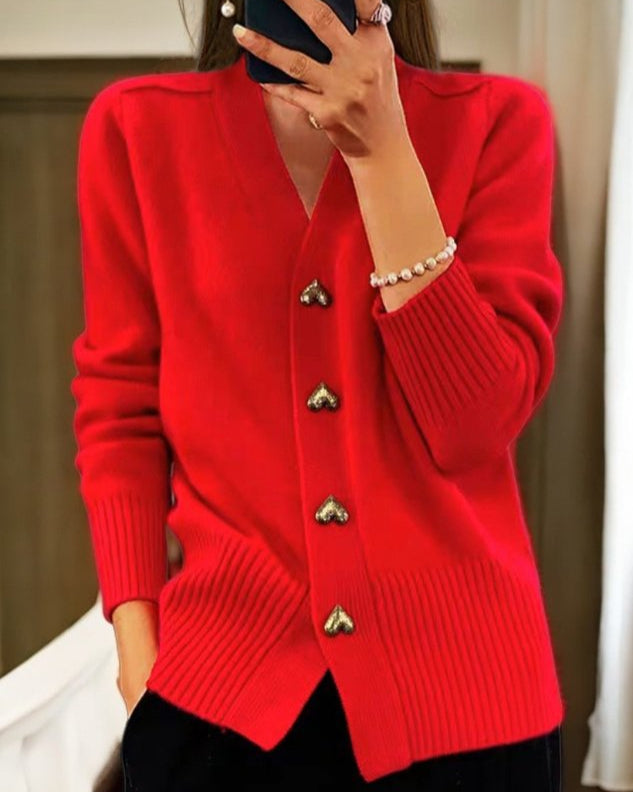 Anna | Elegant Cardigan with Heart-Shaped Buttons