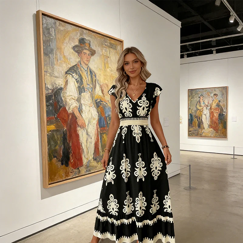 CANDELA – Baroque maxi dress