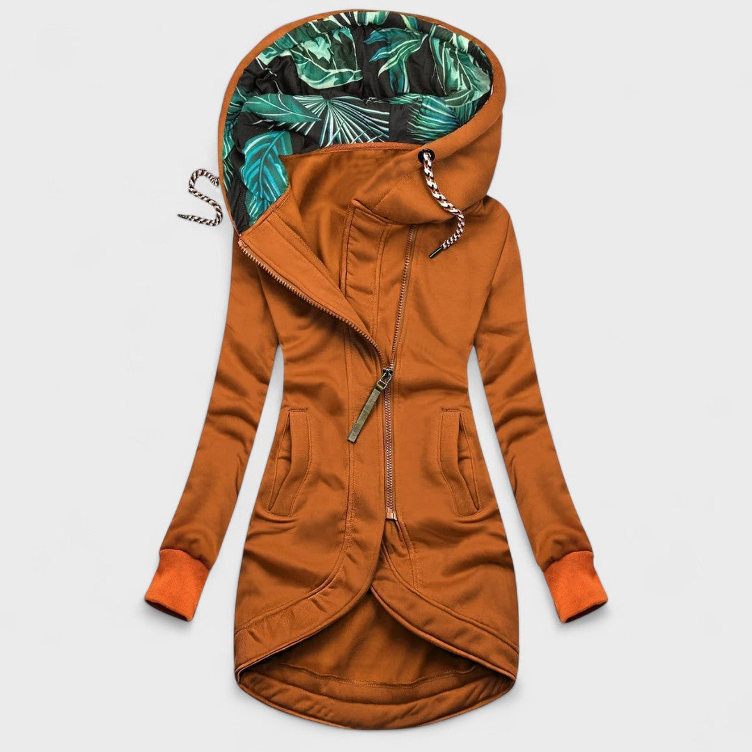 Eleonora – Winter Coat with Asymmetrical Zipper